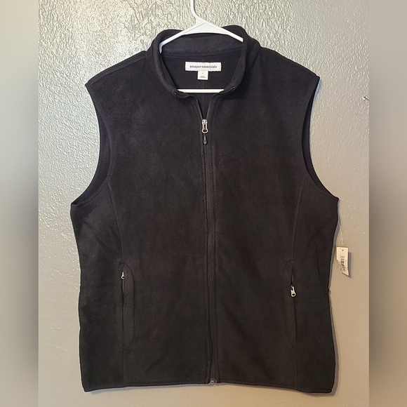 Amazon Essentials Men's Full-Zip Polar Fleece Vest Large NWOT Black zip pockets - Picture 8 of 9